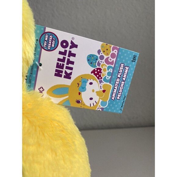 Hello Kitty Side Stepper Musical Greeter Bunny Hop 16" Yellow Easter Plush NEW - Picture 2 of 14